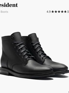 Thursday Boot Co. President Men's Black Leather Lace-Up Boots
